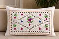 Premium White Cotton Single Bedsheet with Aari Embroidery Floral Design 60x90 Inch and Matching Pillow Cover